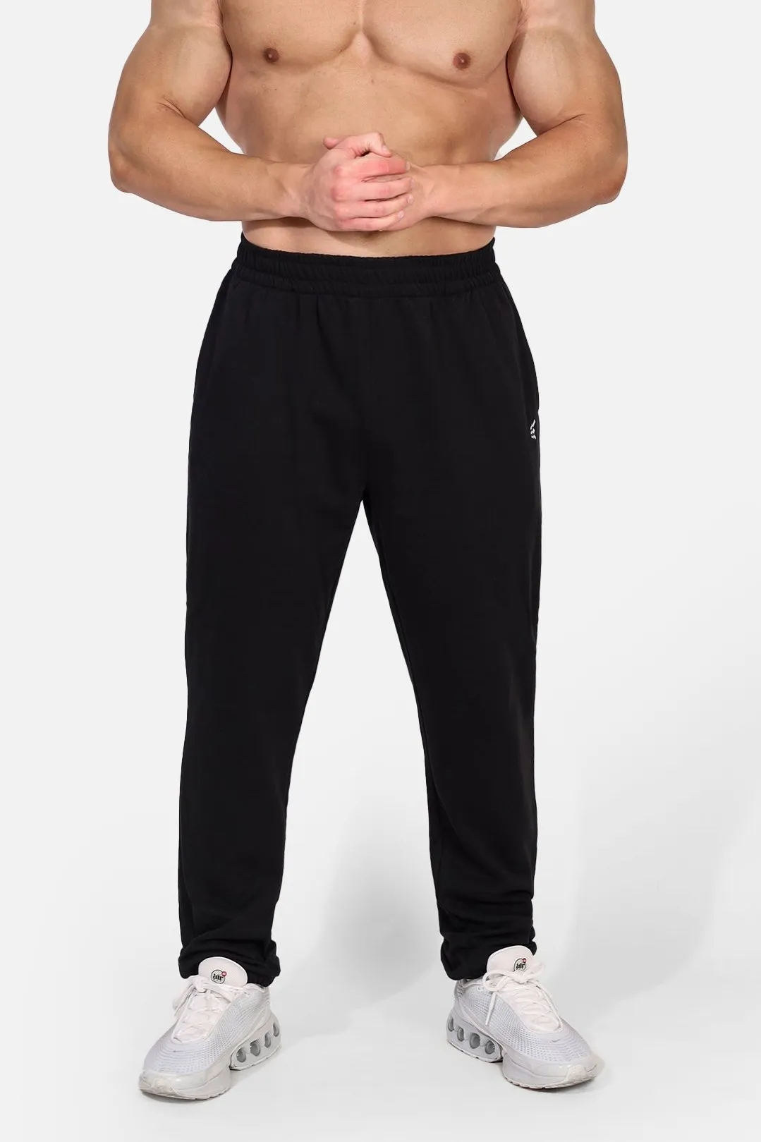 Cuffed Classic Joggers with Drawstrings - Black