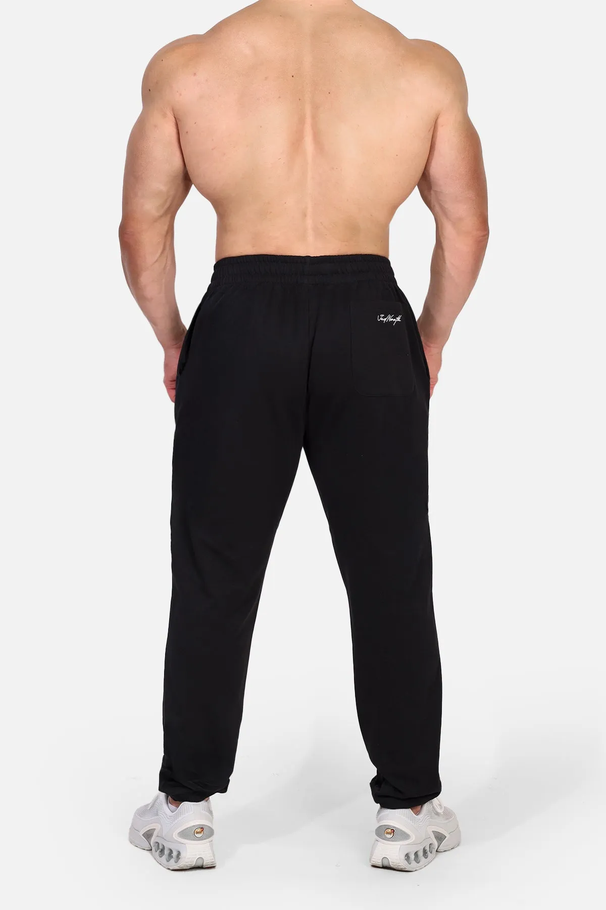 Cuffed Classic Joggers with Drawstrings - Black