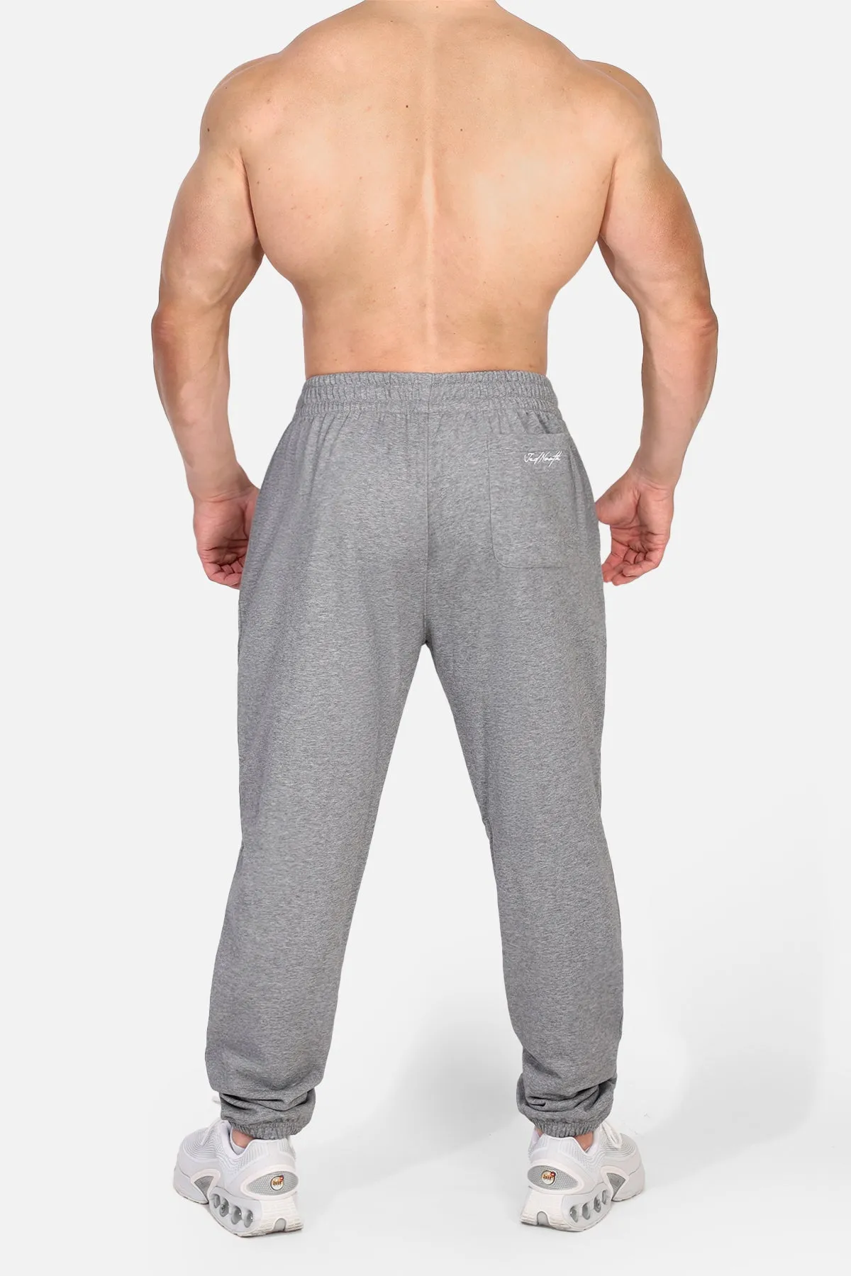 Cuffed Classic Joggers with Drawstrings - Gray