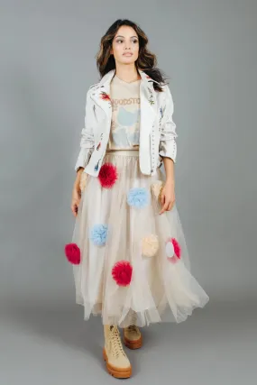 David Pond Vintage Flower Skirt - Cream