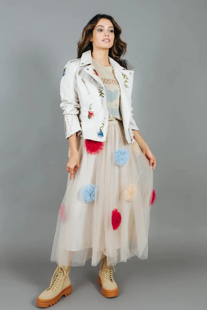 David Pond Vintage Flower Skirt - Cream