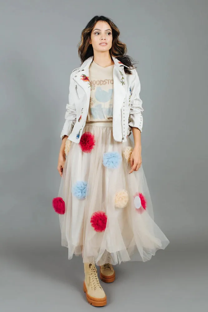 David Pond Vintage Flower Skirt - Cream