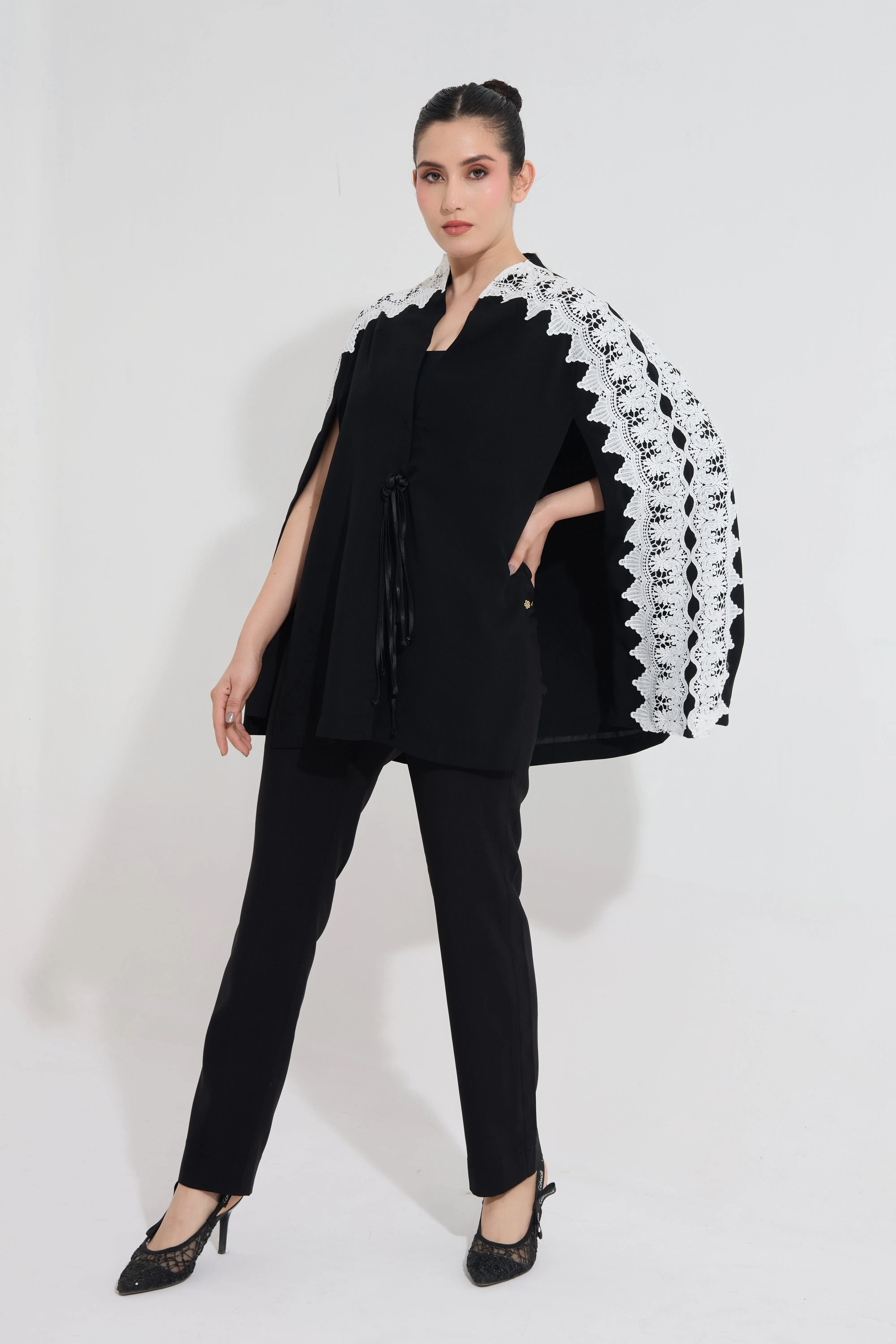 DAWNKISS formal cape in black