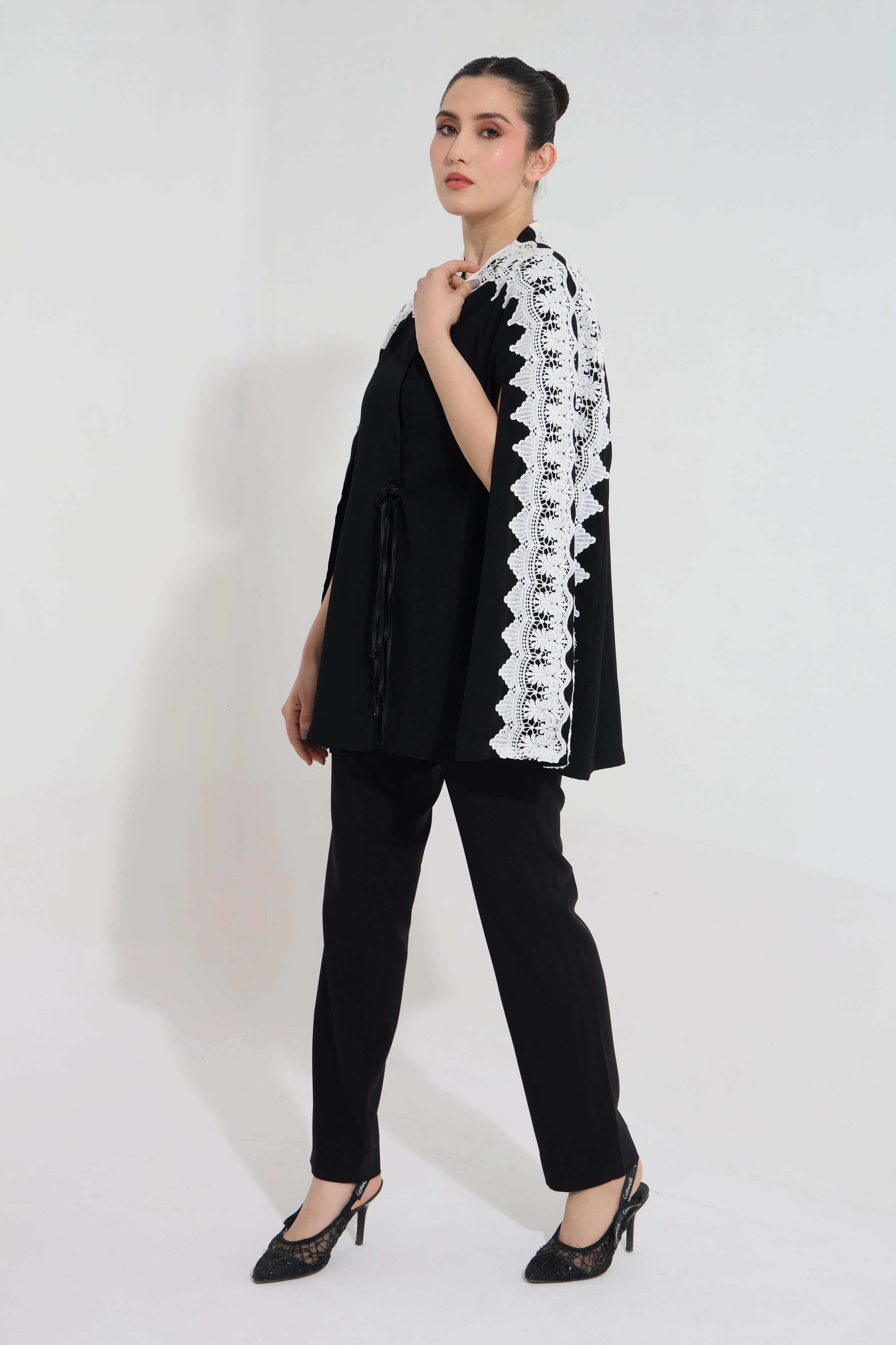 DAWNKISS formal cape in black