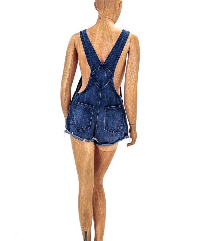Denim Overall Shorts