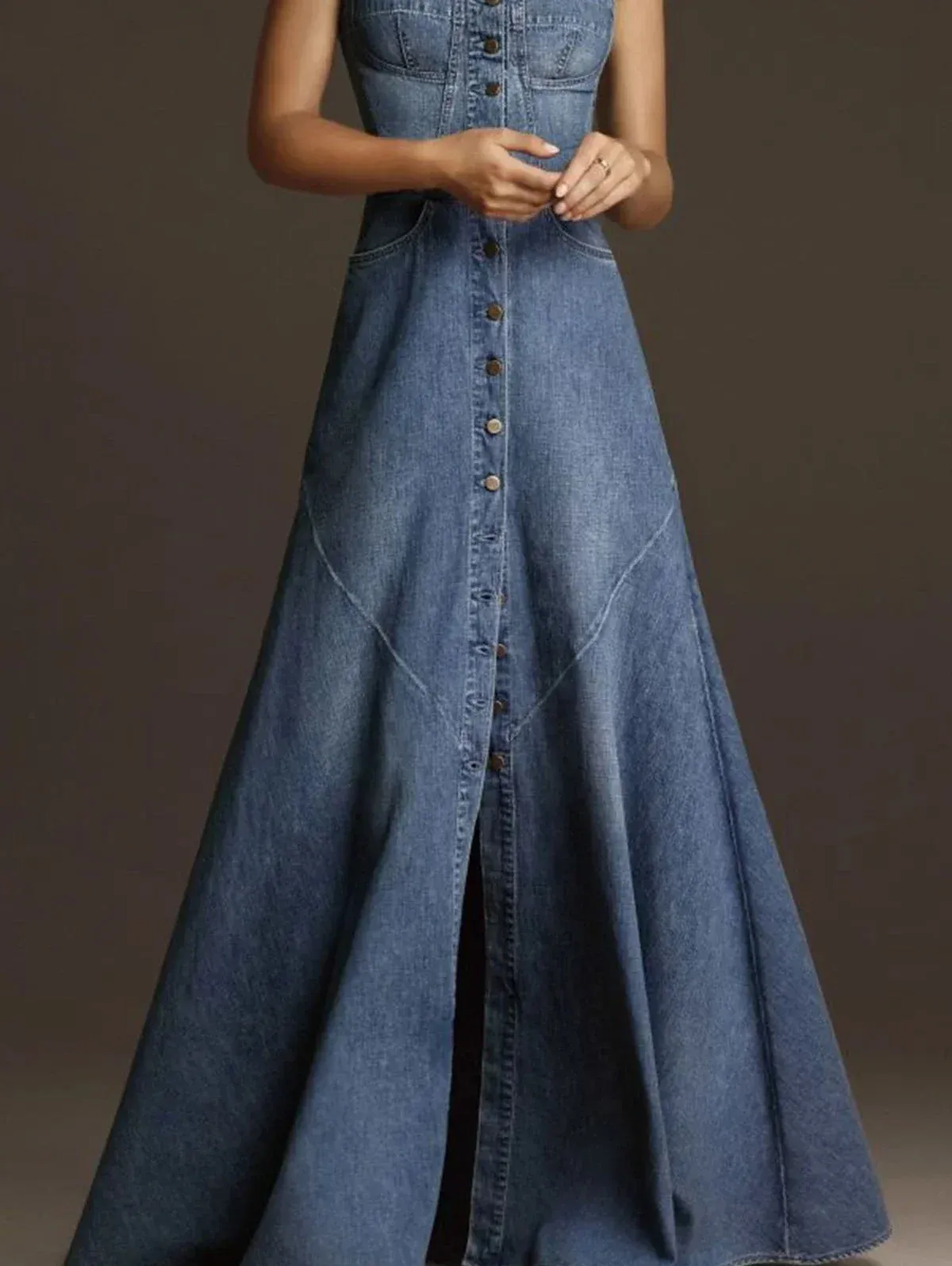 Denim Party Spaghetti Strap Dress