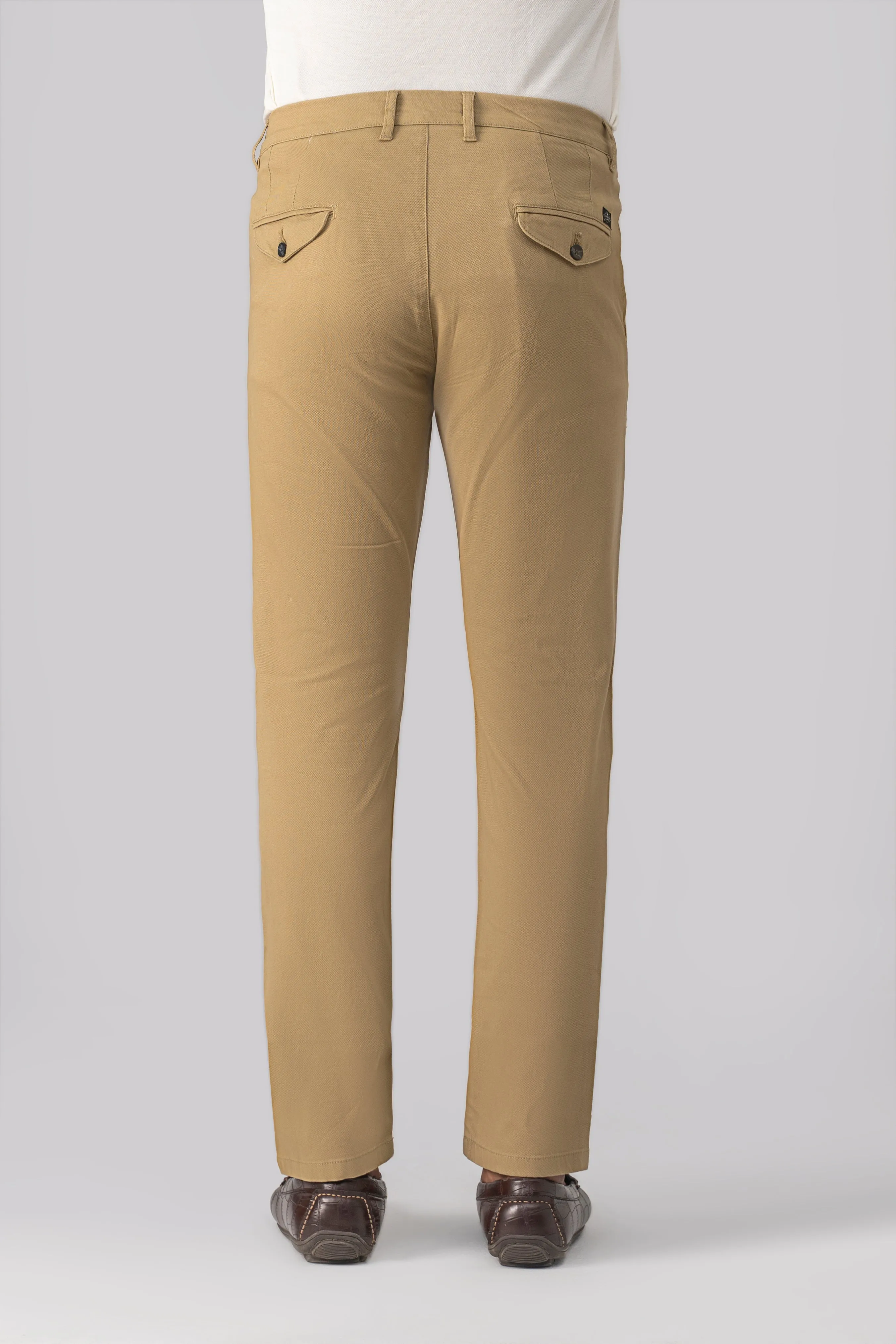DOBBY SMART FIT CASUAL PANT KHAKI