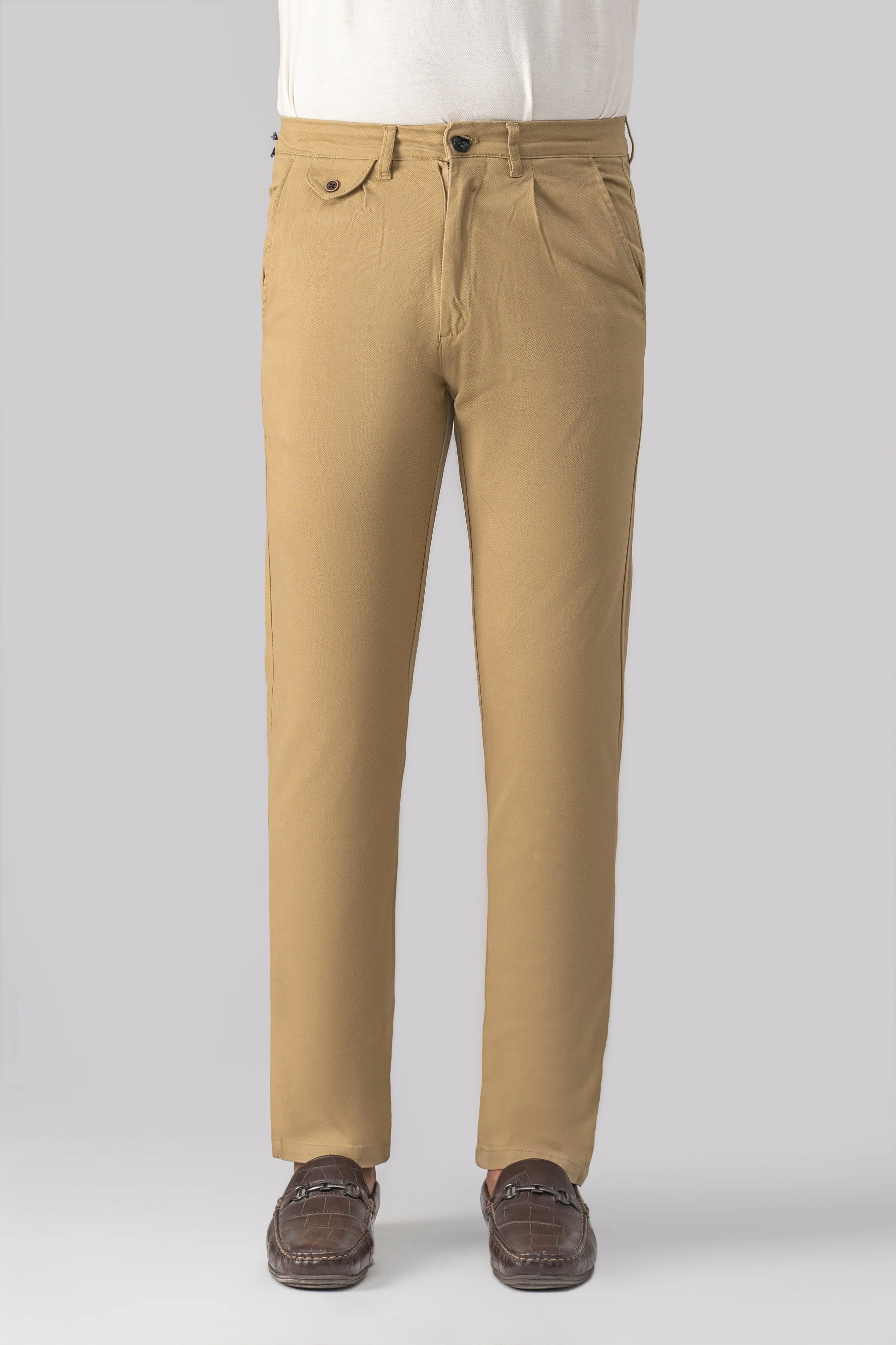 DOBBY SMART FIT CASUAL PANT KHAKI