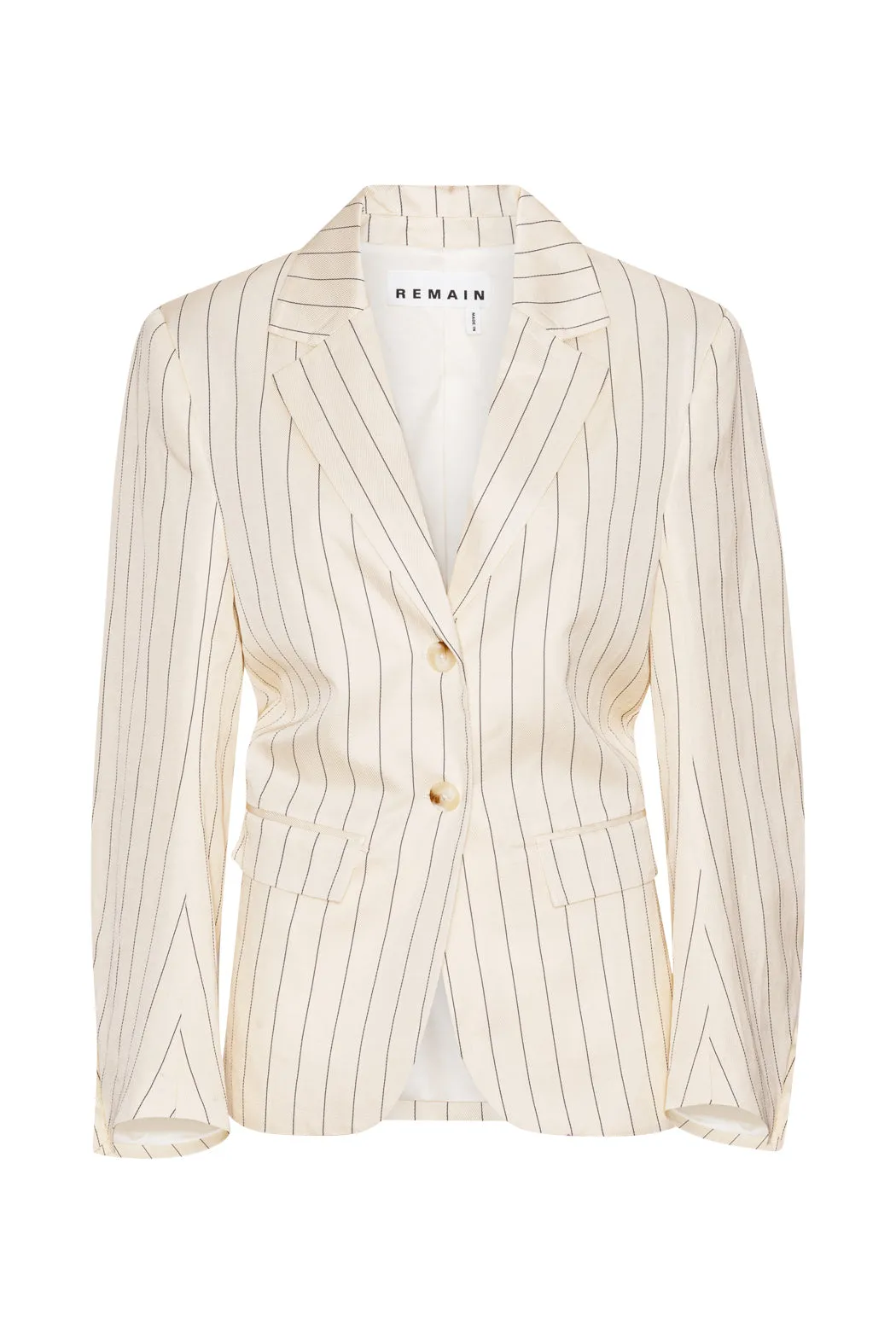 Drapy Striped Blazer - Egret Comb