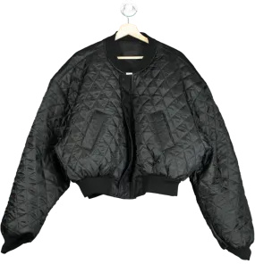 DRL Black Cropped Bomber Jacket UK One size