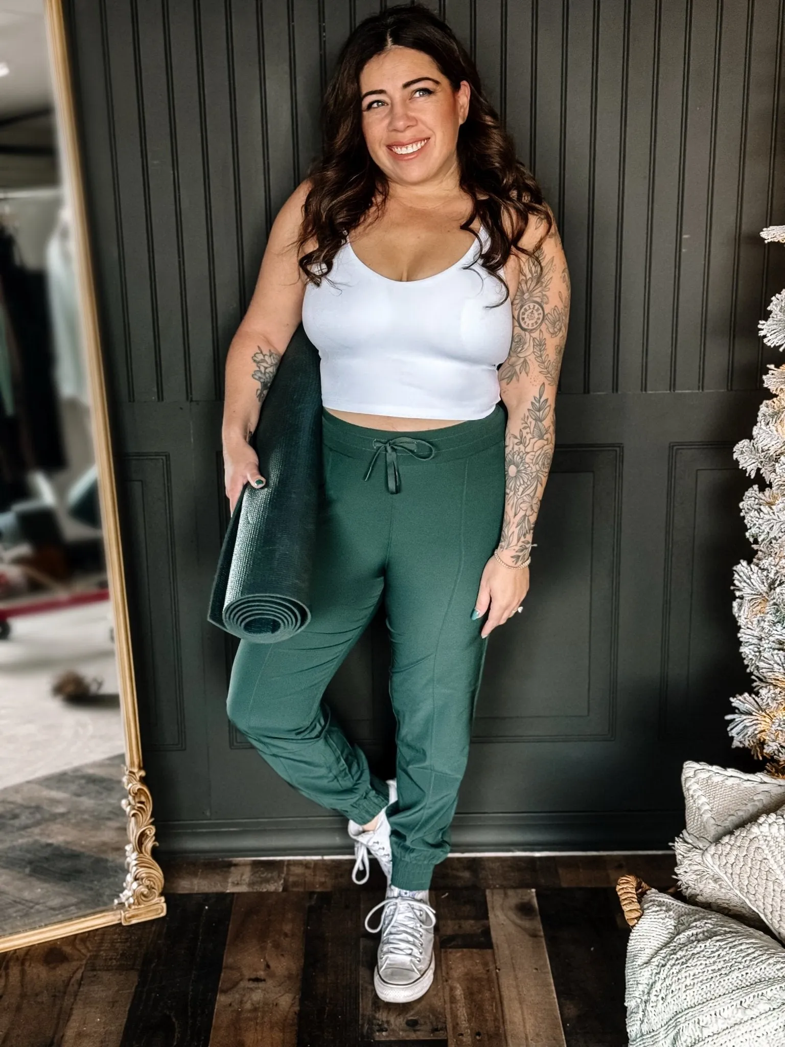 Essential Athleisure Workout Joggers, Deep Green