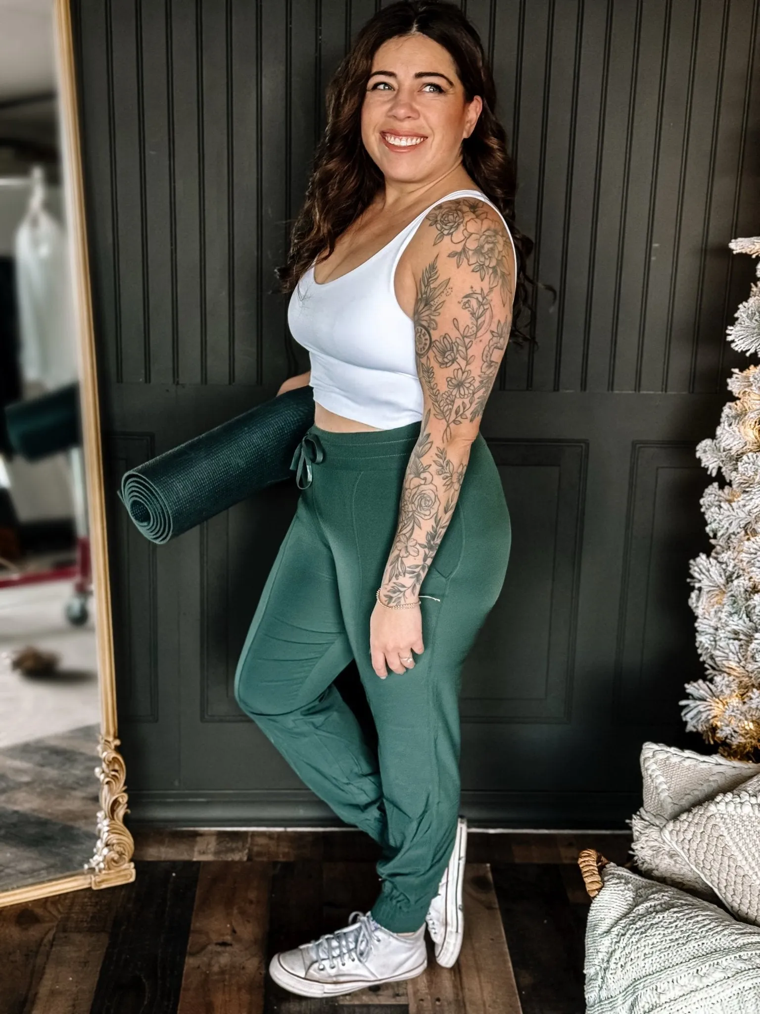 Essential Athleisure Workout Joggers, Deep Green