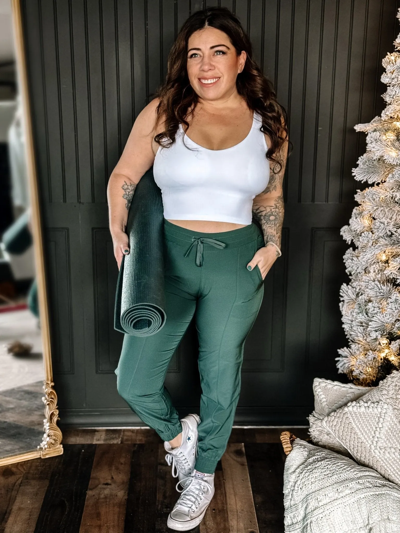 Essential Athleisure Workout Joggers, Deep Green