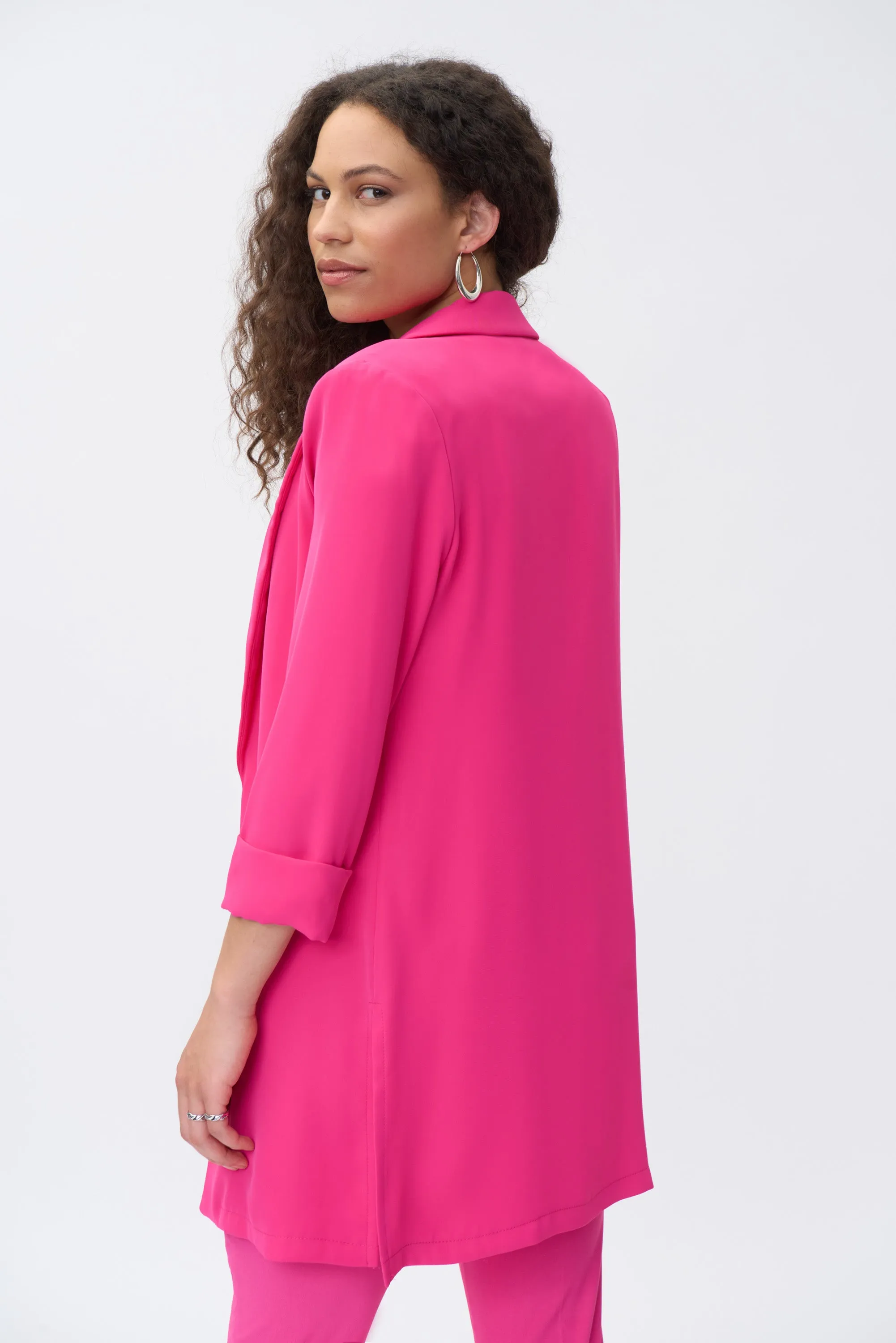 Flowy Twill Longline Blazer