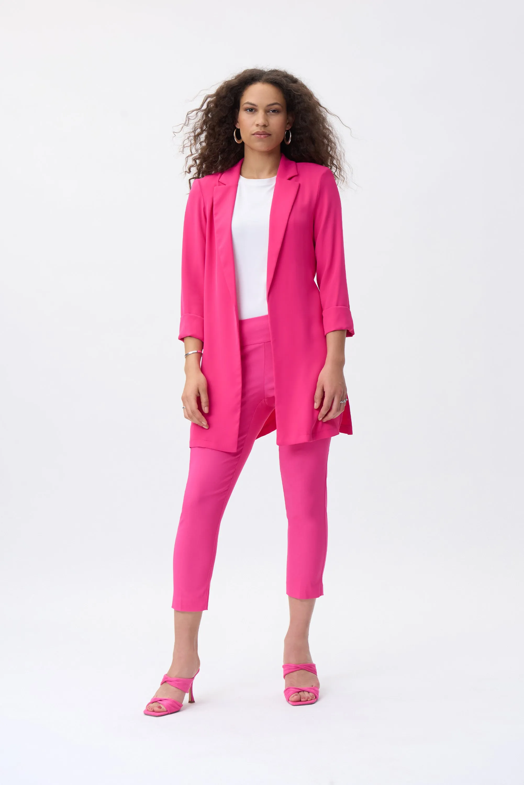 Flowy Twill Longline Blazer