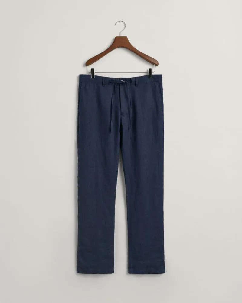 Gant Apparel Mens RELAXED LINEN DS PANTS 410/MARINE