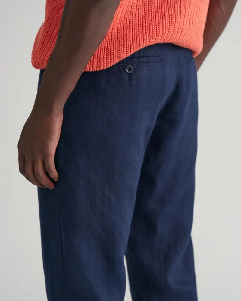 Gant Apparel Mens RELAXED LINEN DS PANTS 410/MARINE