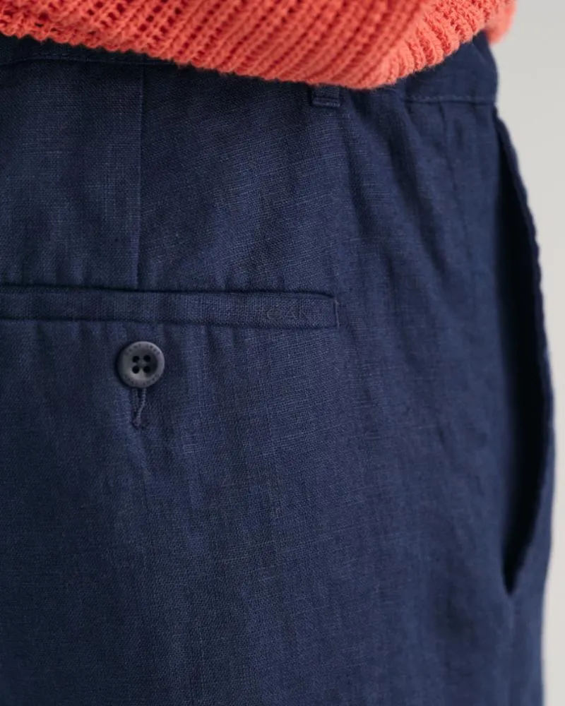 Gant Apparel Mens RELAXED LINEN DS PANTS 410/MARINE