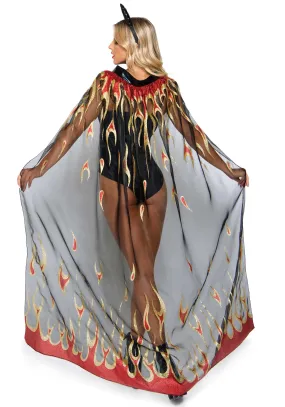 Glitter Flame Devil Cape and Devil Horns