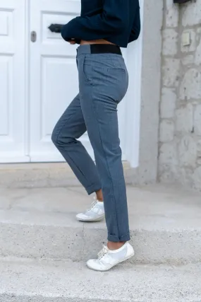 GNS Woman Black Waistband Striped Pencil Pants Art208 - Cortlandt