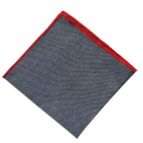 Grey Red Lip Pocket Square