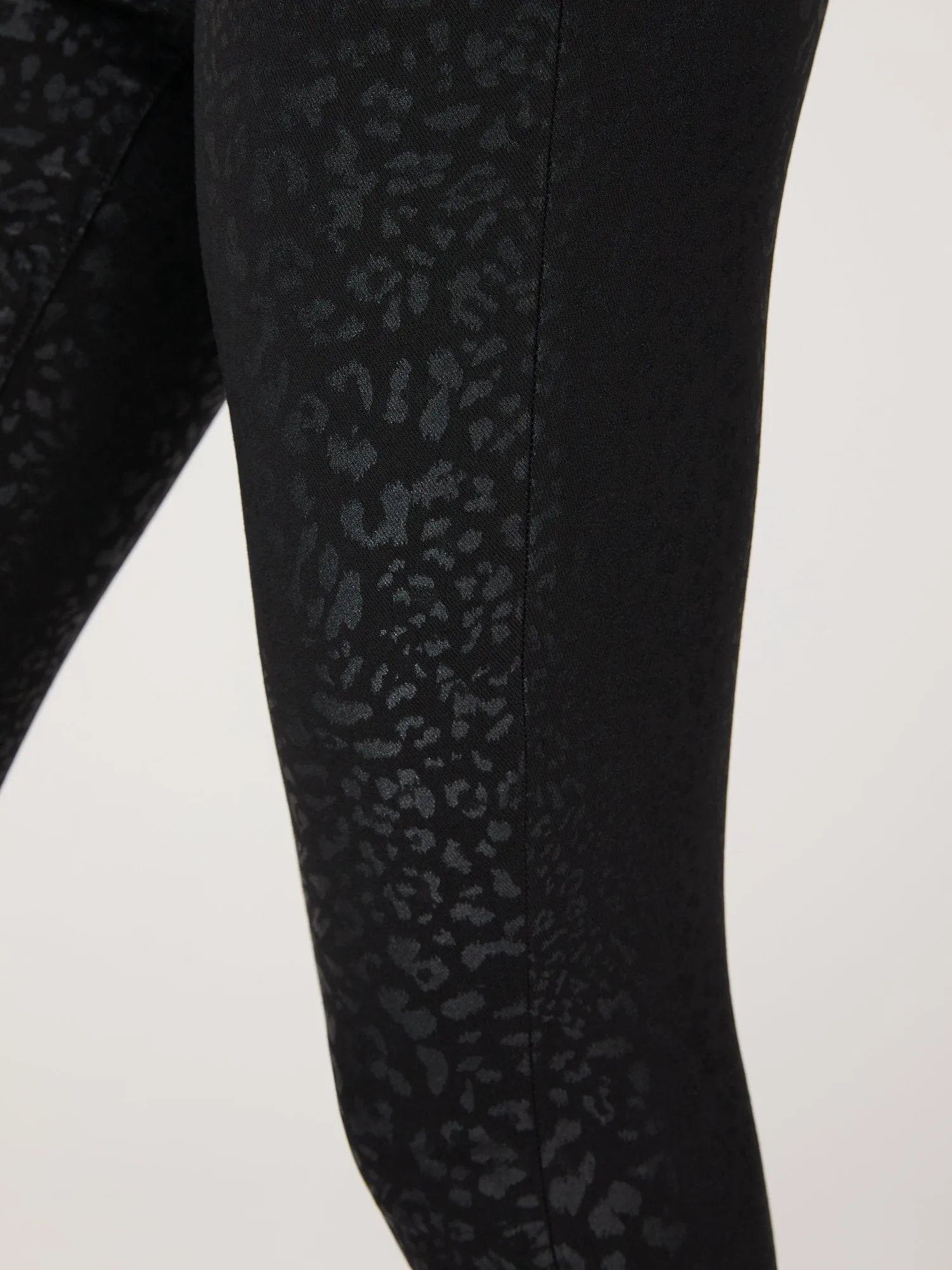 High-Waisted Leopard-Coated Super-Skinny Jeans - Black
