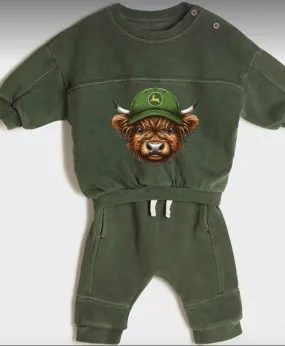 Highland Cow Design Baby Tracksuit