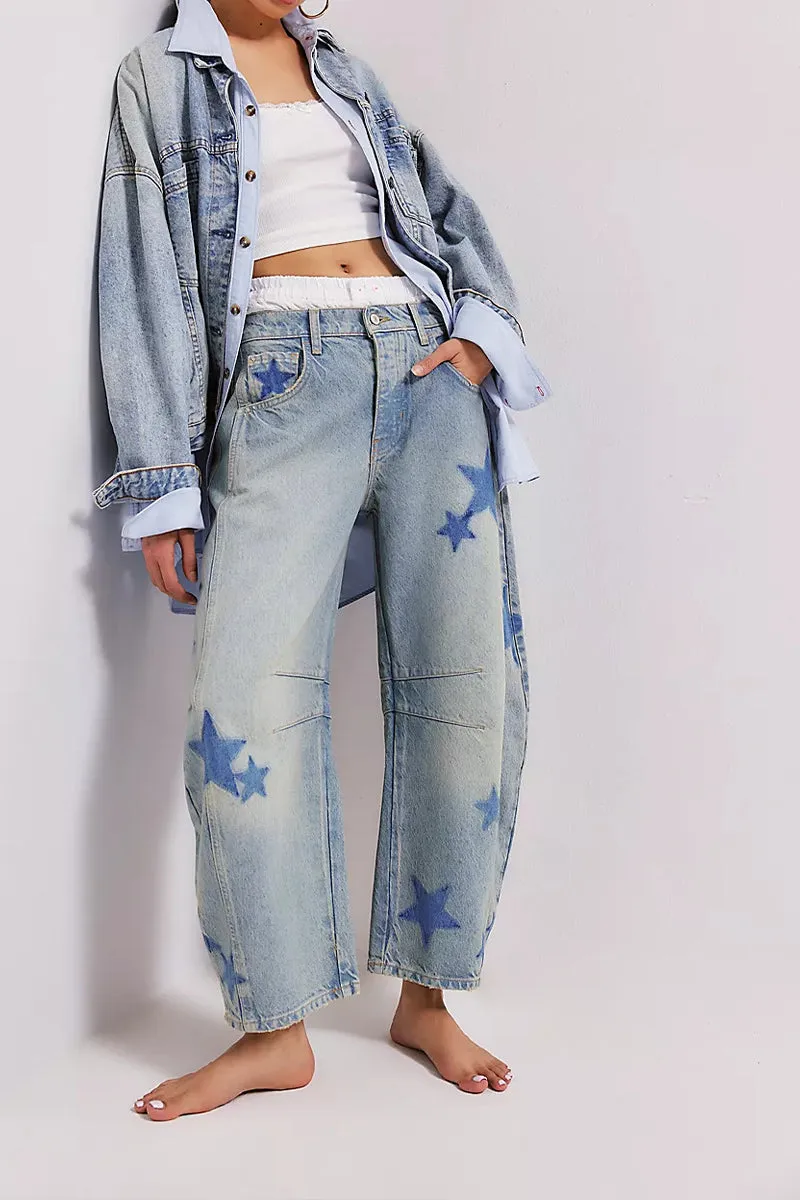 HPQ1417 Mid-rise tube jeans Pants