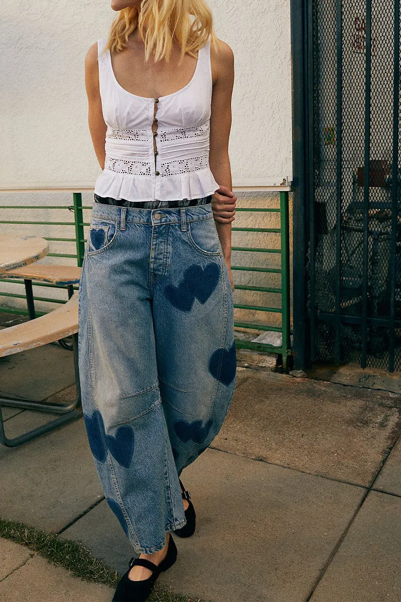 HPQ1417 Mid-rise tube jeans Pants