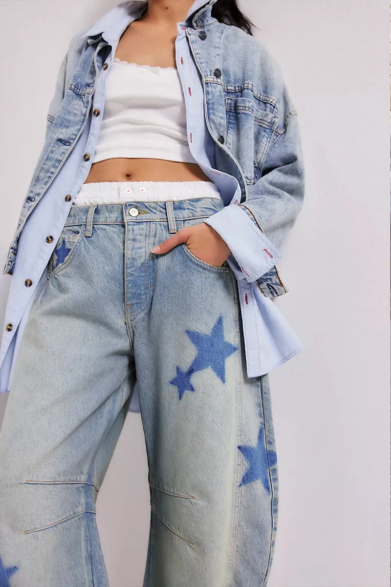 HPQ1417 Mid-rise tube jeans Pants