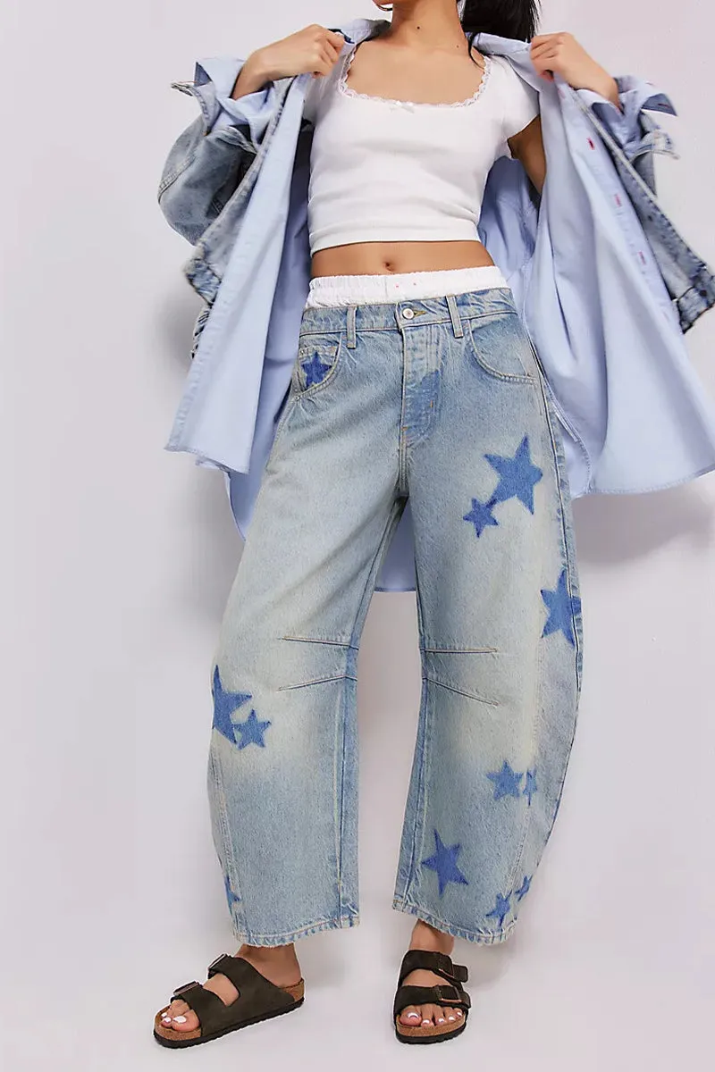 HPQ1417 Mid-rise tube jeans Pants