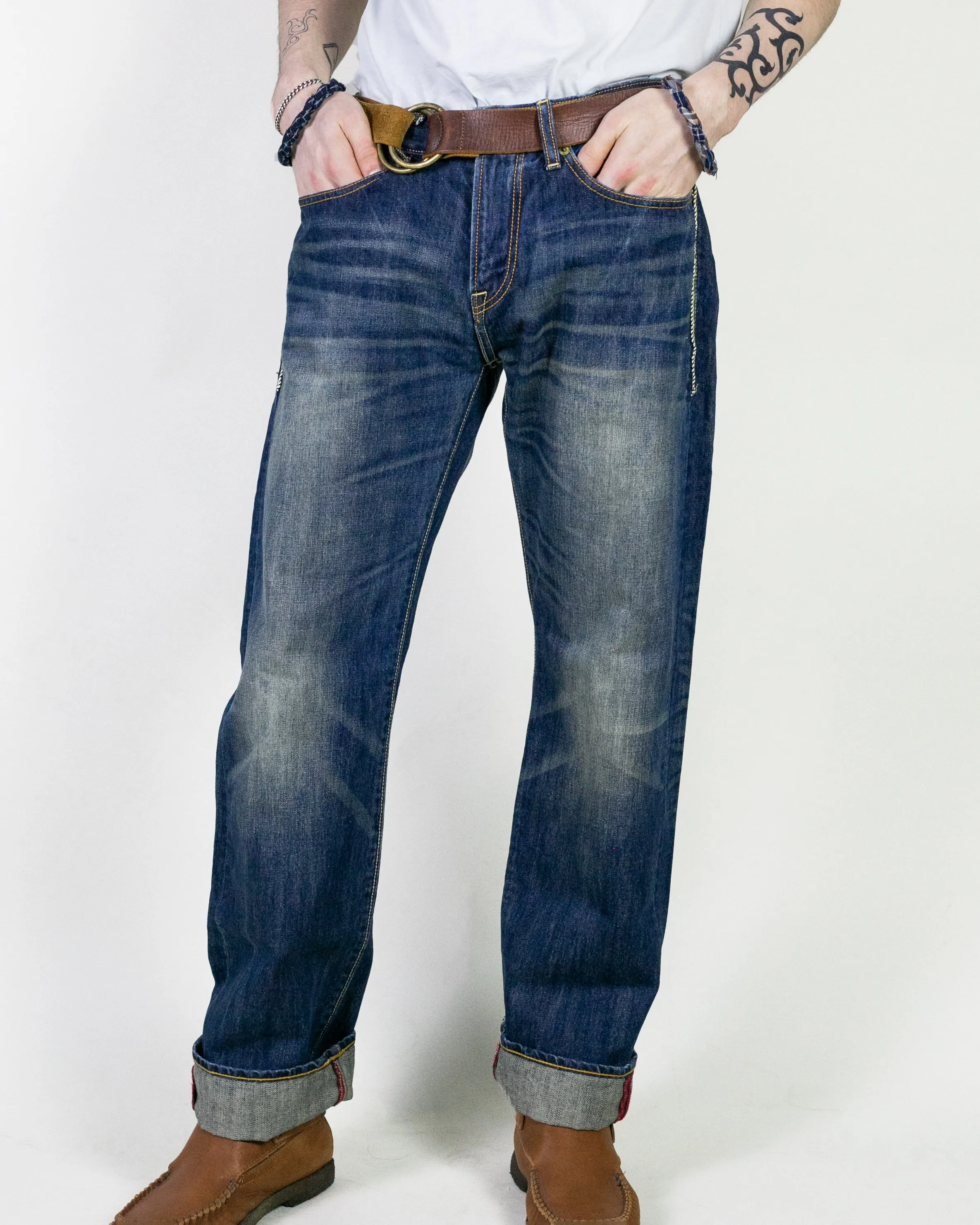 Japanese Repro Denim Jeans, Eternal, Tiger and Dragon Embroidery, Satin Pockets - 32