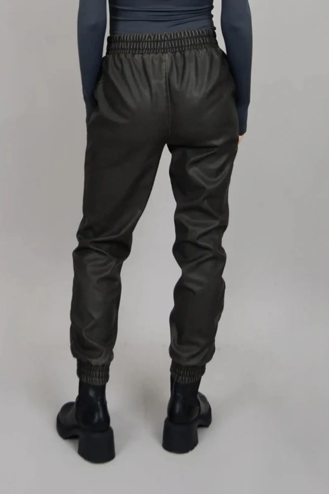 Jayly Faux Leather Jogger