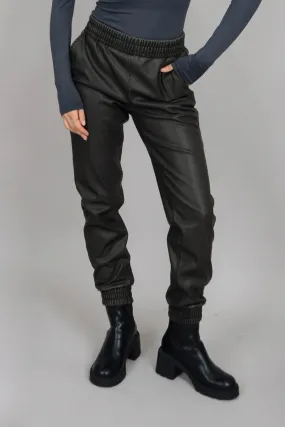 Jayly Faux Leather Jogger