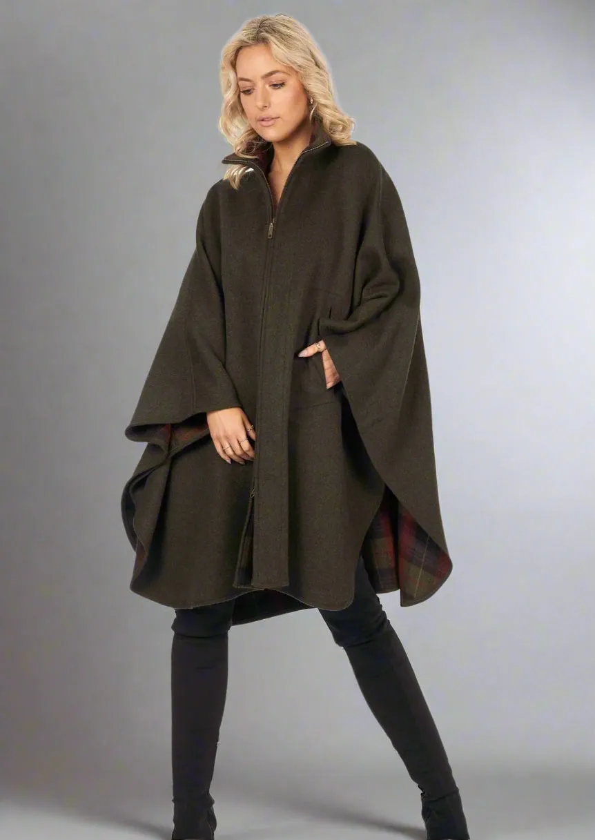 Jimmy Hourihan Zippered Cape | Army Green