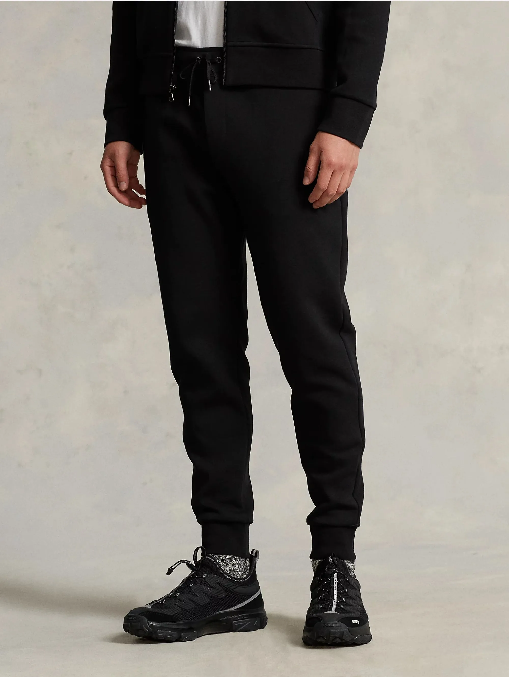 Joggers in Maglia Doppia Nero