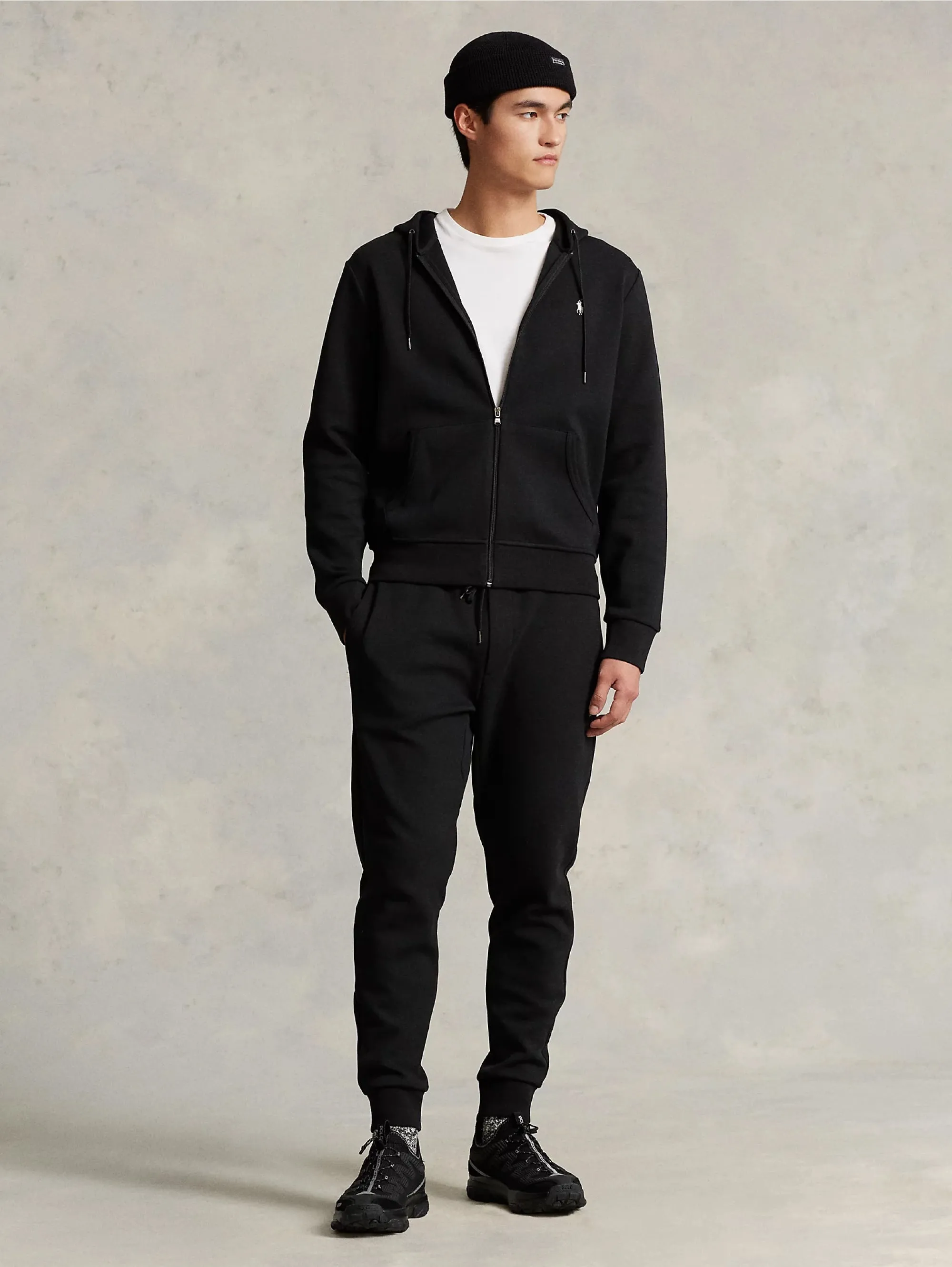 Joggers in Maglia Doppia Nero
