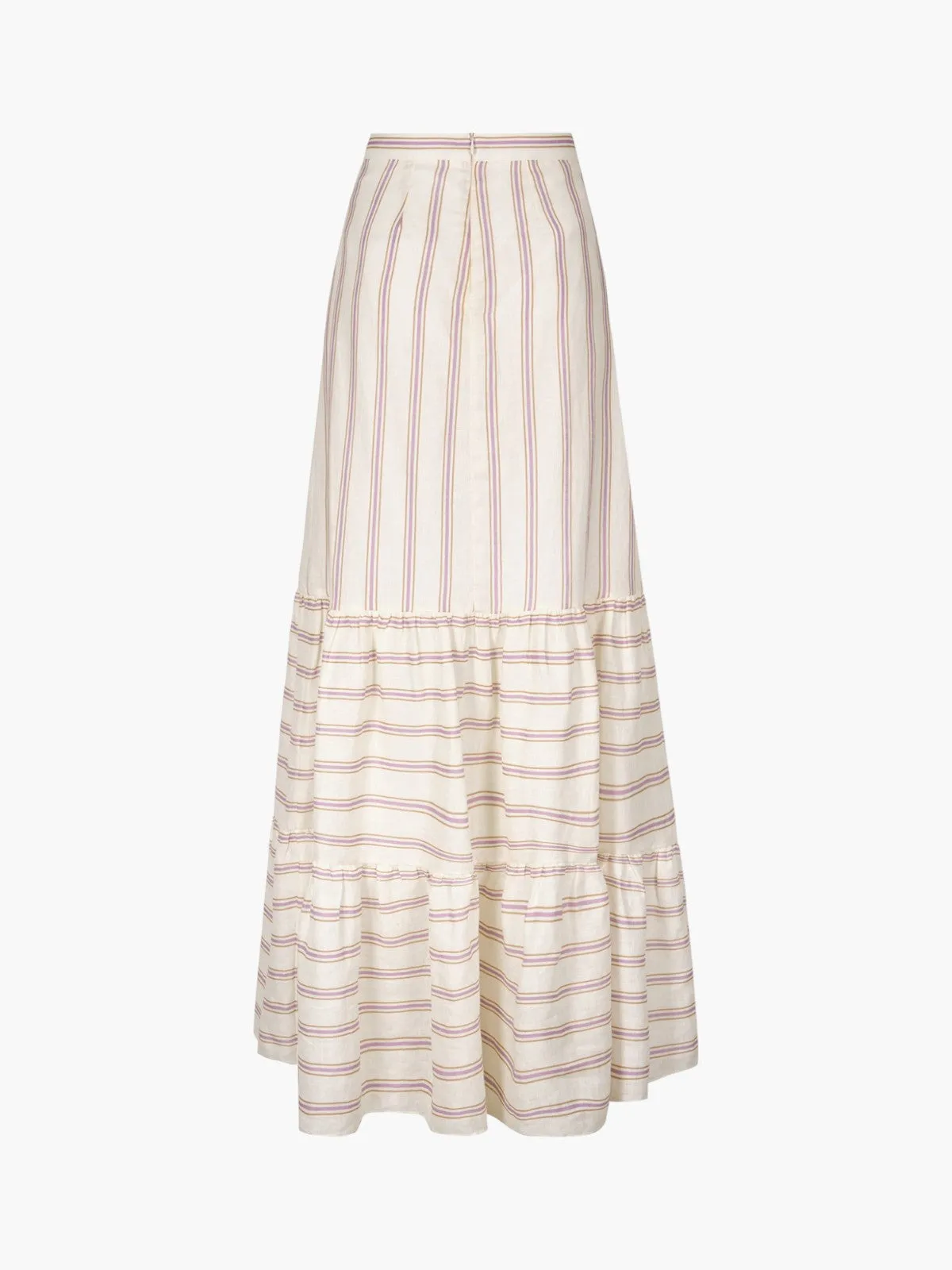 Julieta Linen Maxi Skirt | Lila Stripes