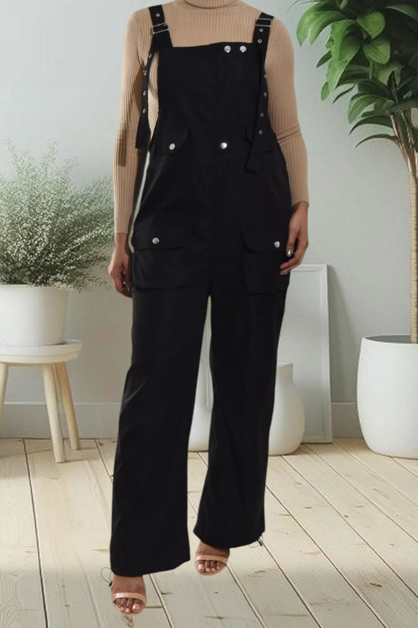 Ladies Black Overall Jumpsuit