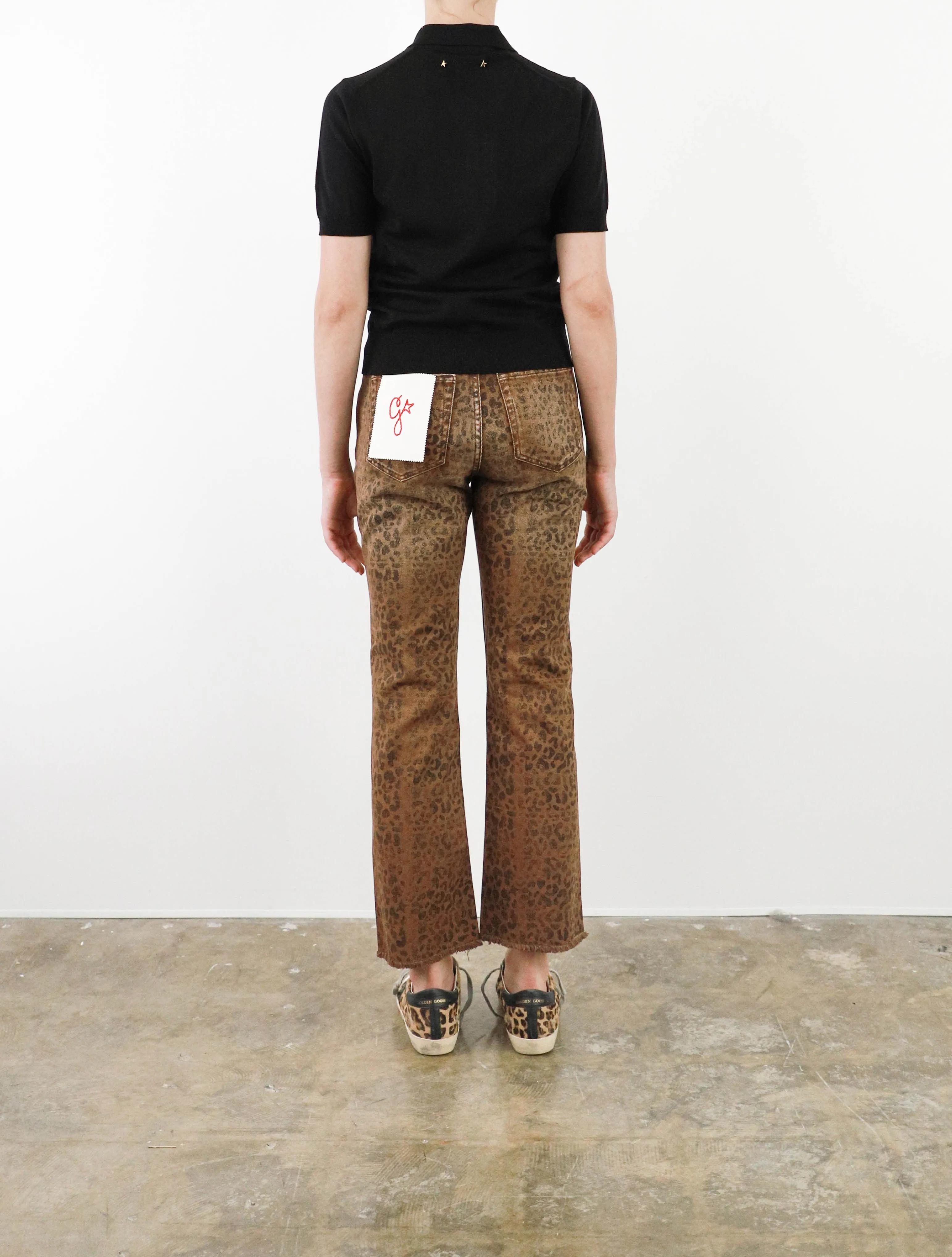 Leopard Deryn Cropped Flare Jeans