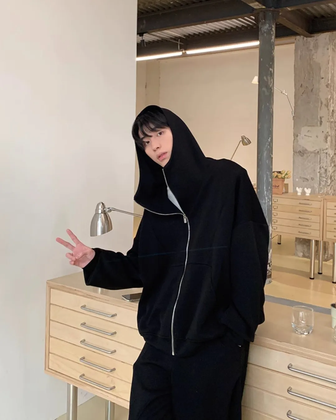 Loose Sweat Zip Hoodie / Loose Sweatpants OYC0043
