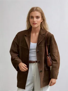 Luxurious Vintage Suede Blazer for Effortless Style and Comfort