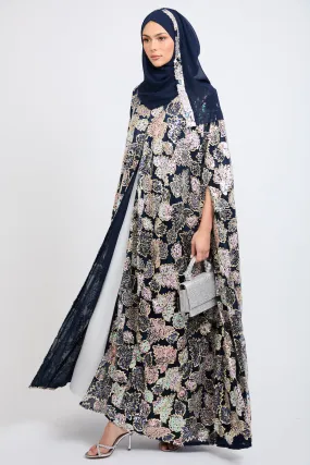 Luxury Sequin Cape - Navy - LIMITED EDITION