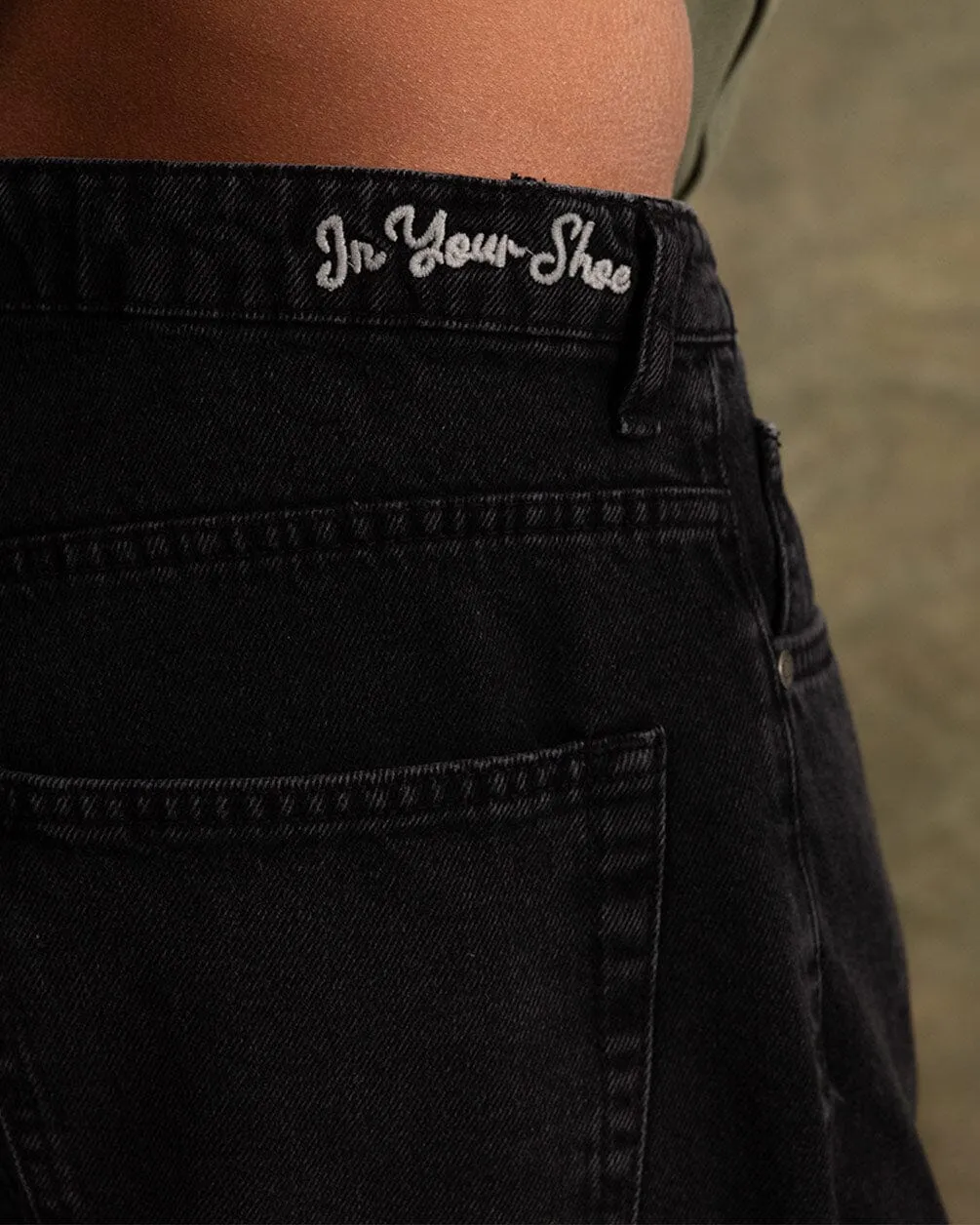 Male Black Washed Skater Jeans