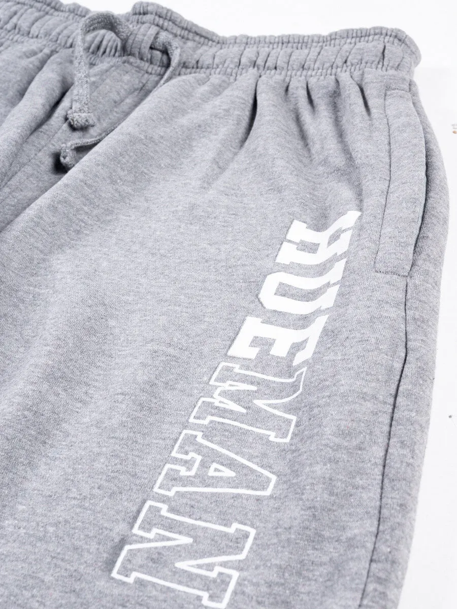Men Grey Fleece Slim Joggers