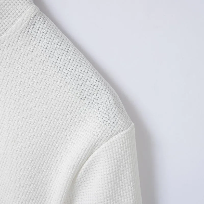 Men's Casual Colorblock Stand Collar Button Slim Fit Short Sleeve T-shirt 72559752M