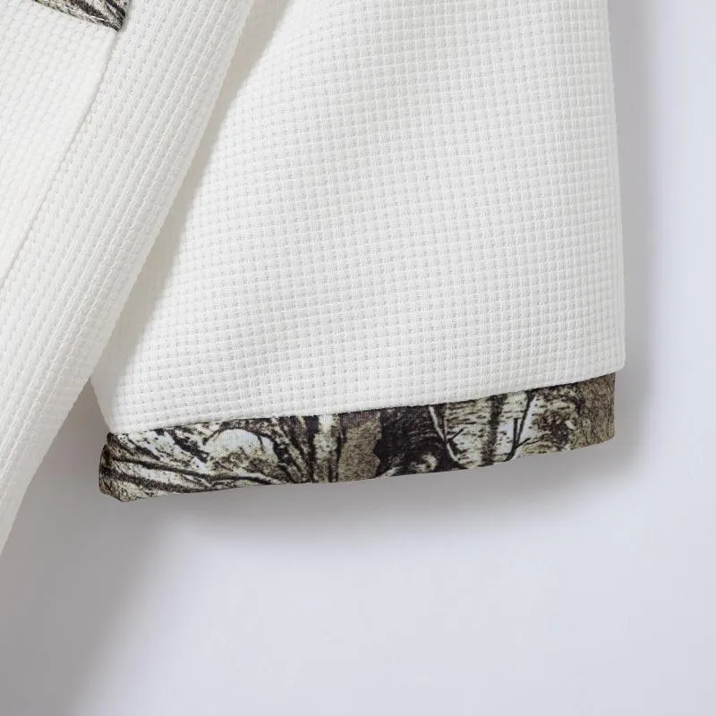 Men's Casual Colorblock Stand Collar Button Slim Fit Short Sleeve T-shirt 72559752M
