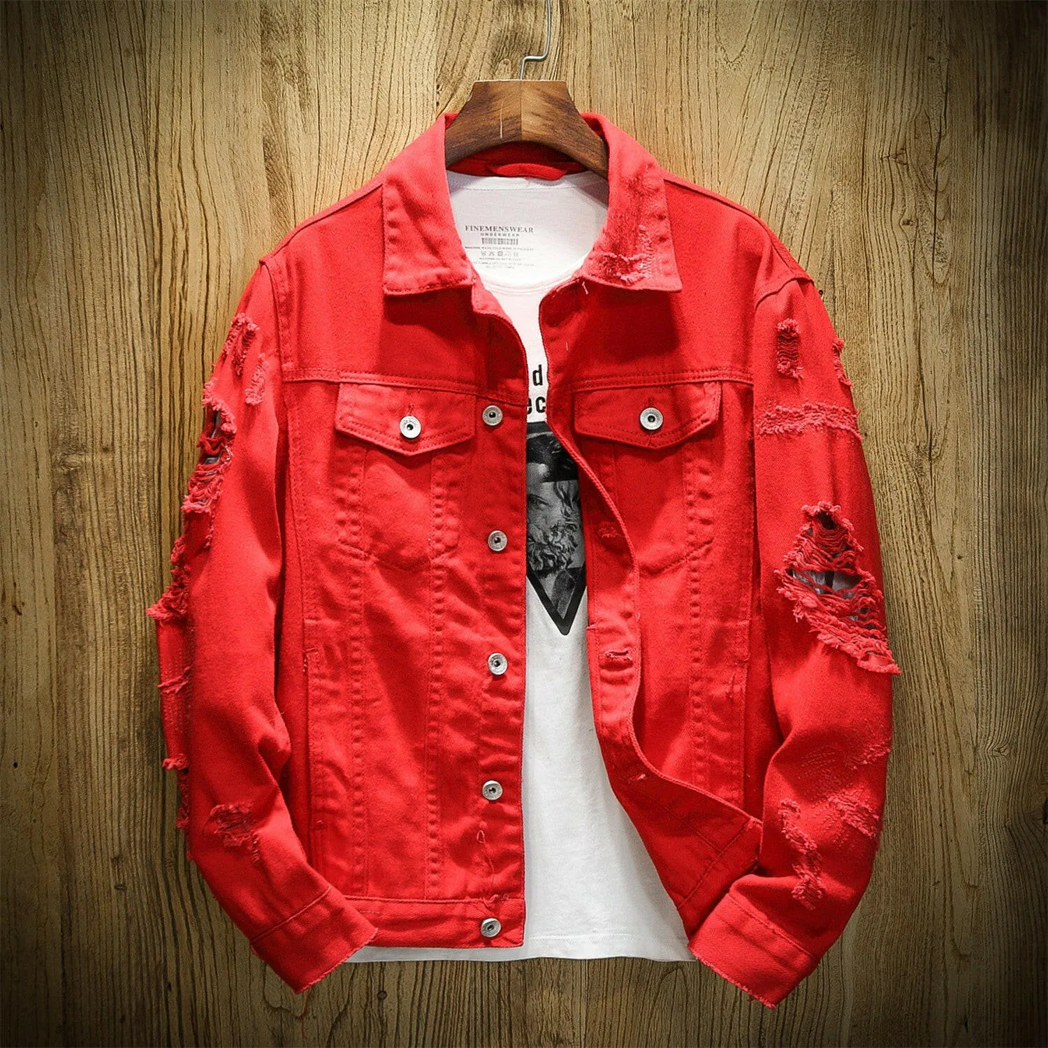 Men's denim jacket casual single breasted cardigan jacket