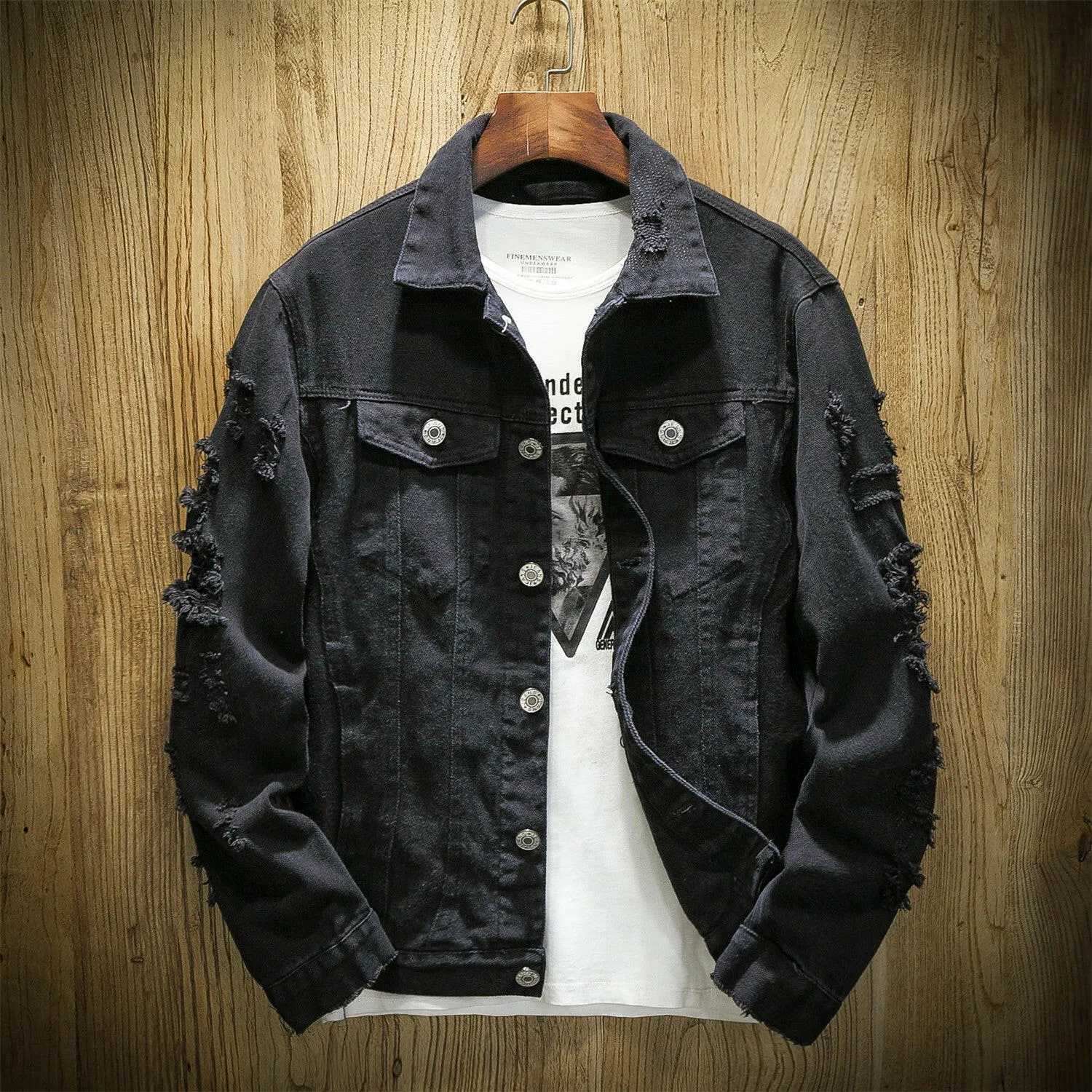 Men's denim jacket casual single breasted cardigan jacket