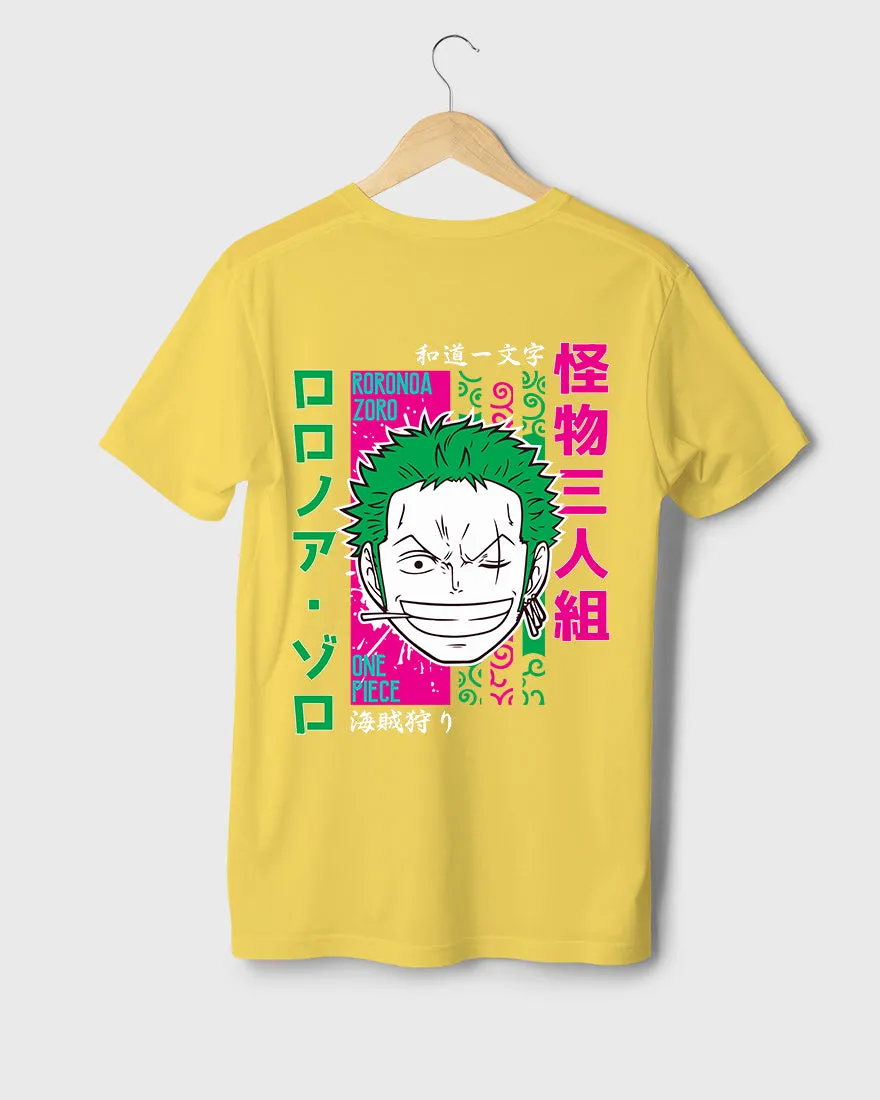 Mens Regular Tshirt Anime One Piece Zoro Color 3